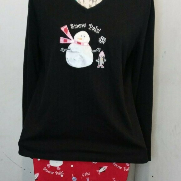 Long Sleeve Ladies Pajama Ms Snow Pals 2 Piece Siz - Picture 2 of 6